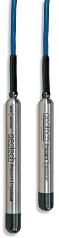 可调压的Geotech压力传感器（左侧）